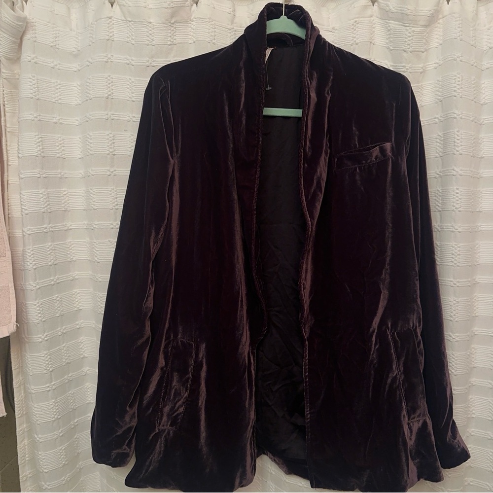 Free People Dark purple velvet blazer
